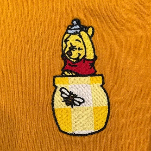 Disney Yellow Sweater with Floral and Winnie the Pooh Character Design - Picture 3 of 7